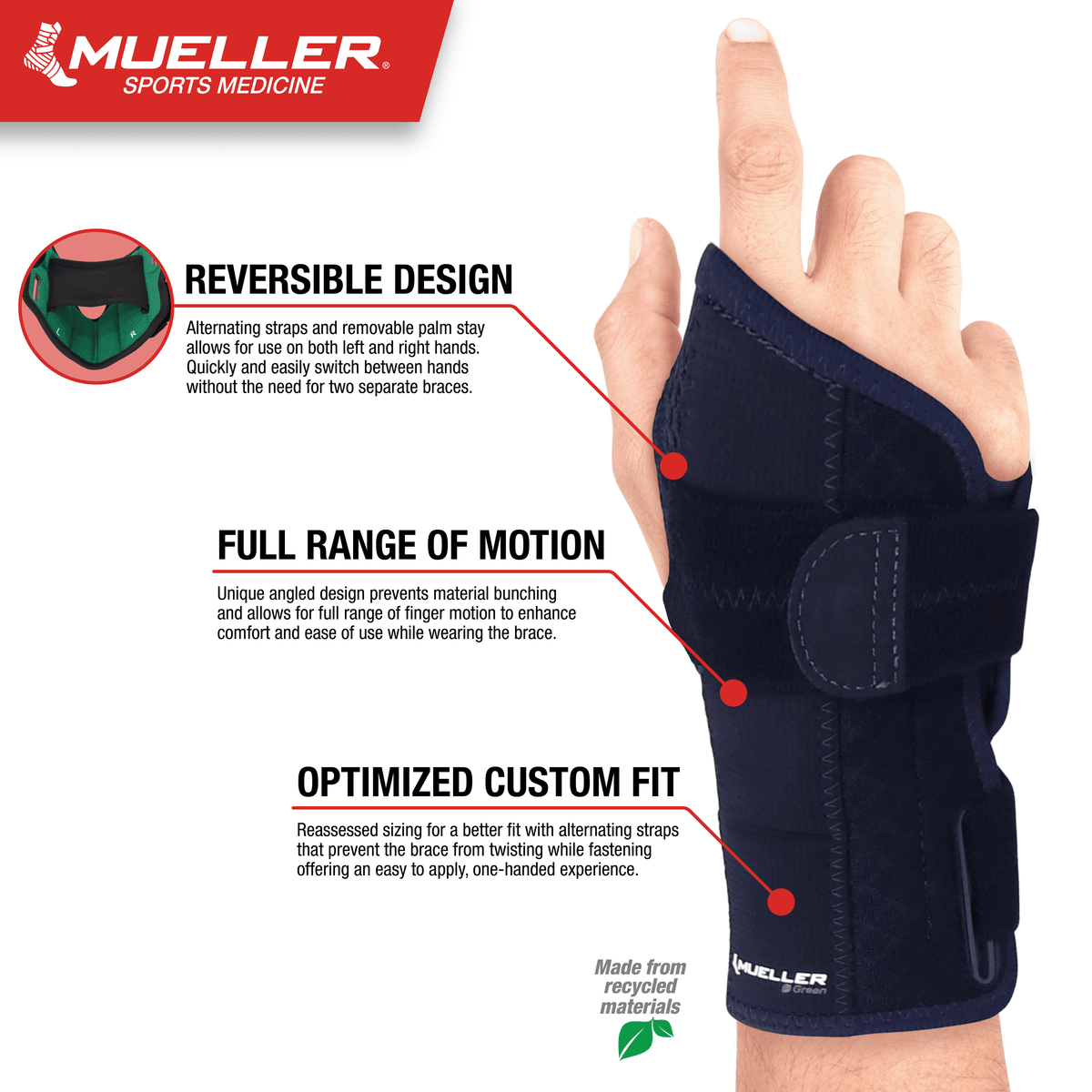 Mueller® Green Reversible Wrist Brace